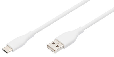 DIGITUS Câble USB 2.0 silicone, USB-C - USB-A, 1,0 m, noir