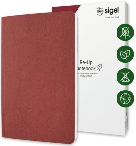 sigel Carnet de notes Re-Up, A5, ligné, blanc calcaire