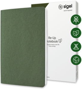 sigel Carnet de notes Re-Up, A5, ligné, blanc calcaire