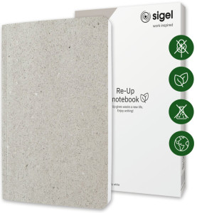 sigel Carnet de notes Re-Up, A5, ligné, vert mousse