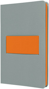 papier Carnet Linescape, A5, quadrillé, gris / orange fluo