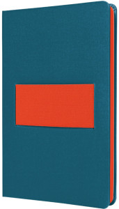 papier Carnet Linescape, A5, quadrillé, gris / orange fluo