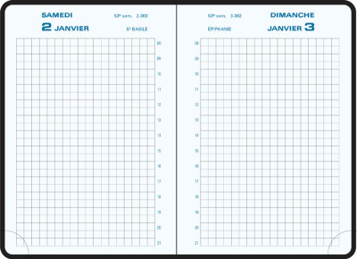 EXACOMPTA Agenda de poche Journal 13 Quadrillé 2026, assorti
