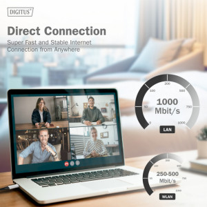 DIGITUS Câble Ethernet USB 3.2, USB-C - RJ45 mâle, 5 m