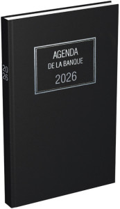LECAS Agenda de La Banque Large, 180 x 290 mm, 2026, noir