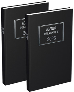 LECAS Agenda de La Banque Large, 180 x 290 mm, 2026, noir