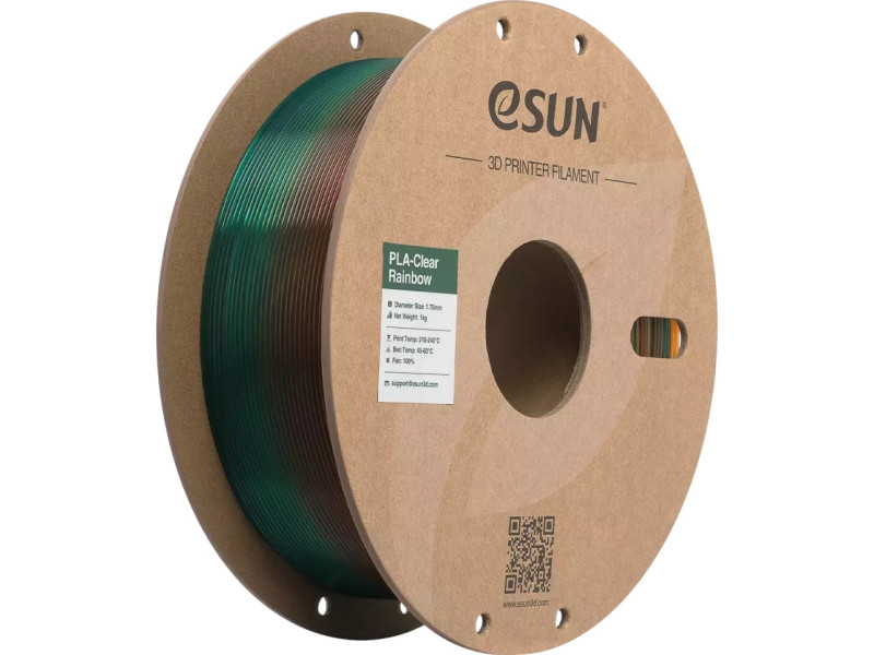 Esun PLA CLEAR 1,75mm TRANSL RAINBOW A 1kg ESUN 3D RAINBOW FILAMENT