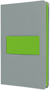 sigel Carnet Linescape, A5, ligné, gris / vert fluo