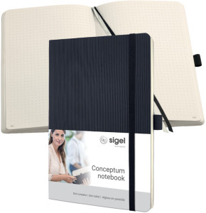 Carnet Sigel Conceptum, A5, vierge, noir