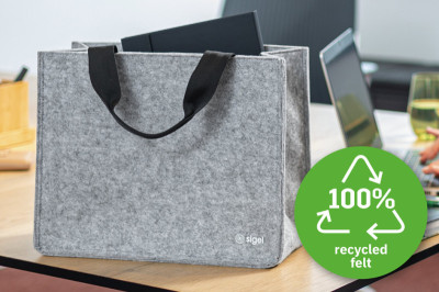 Sacoche Business en feutre Sigel, sacoche de bureau Basic M, gris clair