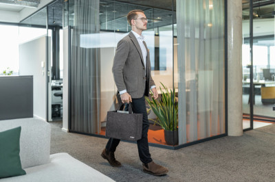 Sacoche Business en feutre Sigel, sacoche de bureau Basic M, gris clair