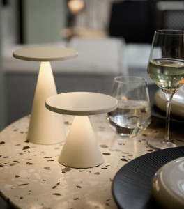 APS Akku LED-Tischleuchte CONE, gold