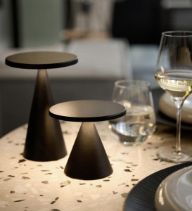 APS Akku LED-Tischleuchte CONE, gold