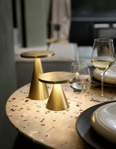 APS Akku LED-Tischleuchte CONE, gold