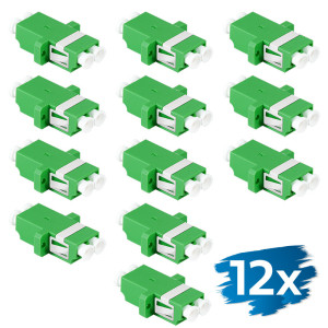 Ensemble de coupleurs fibre optique LogiLink, 2 x LC Duplex, avec bride, vert