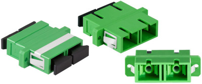 Ensemble de coupleurs fibre optique LogiLink, 2 x SC Duplex, avec bride, vert
