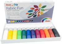 PentelArts Peinture tissu Fabric Fun Paint Colours set de 12