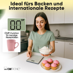 CLATRONIC Küchenwaage KW 3821, Edelstahl
