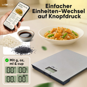 CLATRONIC Küchenwaage KW 3821, Edelstahl
