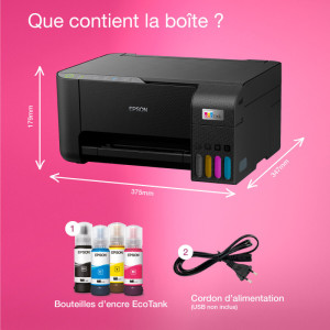EPSON EcoTank ET-2860 Imprimante jet d'encre couleur multifonction rechargeable