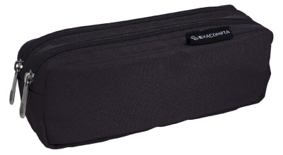 EXACOMPTA Trousse Recycling, 2 compartiments, noir
