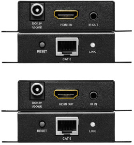 Ensemble d'extension HDMI LogiLink 4K via LAN, 70 m, noir