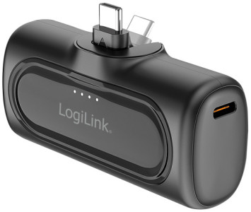 LogiLink Powerbank, 5.000 mAh, 2x USB-C, schwarz