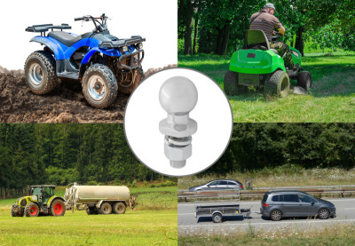 IWH Rotule d'attelage, boule de 50 mm, argent