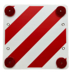 IWH Plaque réfélchissante plastique, 500x500mm, blanc/rouge