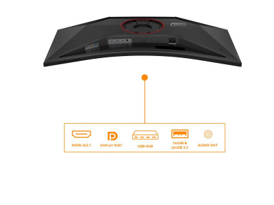 AOC : 34 W VA 1500R WQHD 240HZ 0.3MS 2H(2.1)1DP HDR400 HEIGHT ADJUSTA