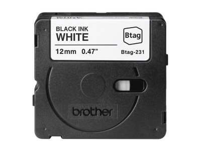 Brother : BLACK ON WHITE 12MM 4M UNLAMINATED