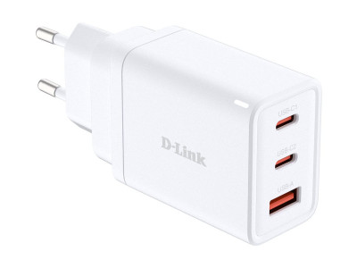 D-Link : 65W GAN CHARGER 2 USB-C PORTS 1 USB-A PORT SIMULTANEOUS CHARGING
