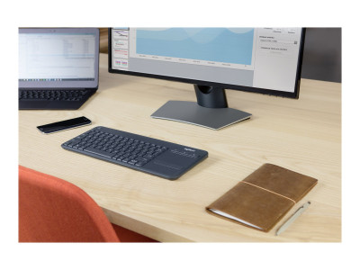 Logitech : CLAVIER SANS FIL TOUCH K400+ NOIR- QWERTY - 2.4GHZ US INTL
