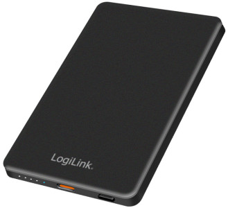 LogiLink Magnetische Powerbank, 5.000 mAh, USB-C, schwarz