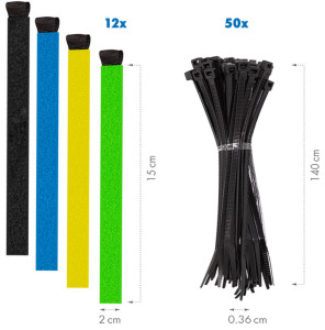Kit de rangement de câbles LogiLink, 128 pièces, dans une boîte