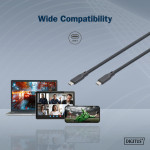 DIGITUS Câble USB 2.0 en silicone, USB-C, 2,0 m, blanc