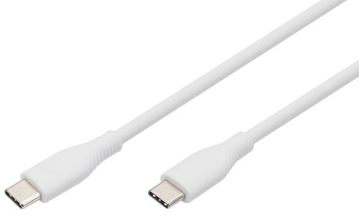 DIGITUS Câble USB 2.0 en silicone, USB-C, 2,0 m, blanc