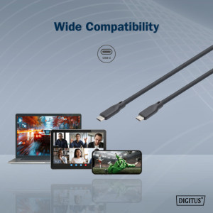 DIGITUS Câble USB 2.0 en silicone, USB-C, 2,0 m, blanc