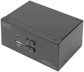 DIGITUS KVM Switch, 2 Port, Dual Display, 4K, DisplayPort