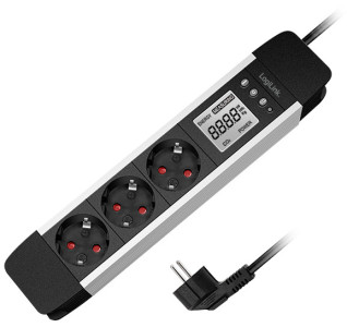 Multiprise 3 prises LogiLink avec écran LCD