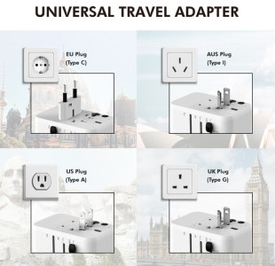 LogiLink Universal-Reiseadapter (EU/AUS/US/UK), 20 Watt