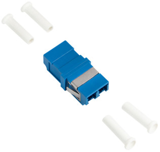 LogiLink LWL Kupplung-Set, 2x LC Duplex, ohne Flansch, blau
