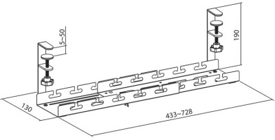 Rail de gestion des câbles sous le bureau LogiLink, extensible