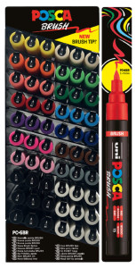 POSCA Marqueur à pigment PC5M BRUSH, présentoir de 60