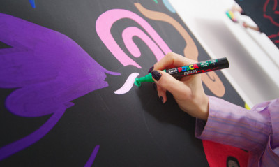 POSCA Marqueur à pigment PC5M BRUSH, présentoir de 60