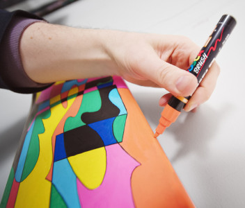 POSCA Marqueur à pigment PC5M BRUSH, présentoir de 60