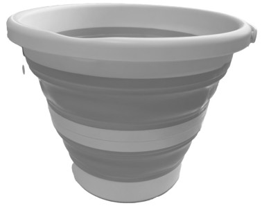 Linden Berg Seau, pliable, rond, 10 litres, turquoise/blanc