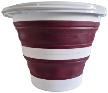 Linden Berg Seau, pliable, rond, 10 litres, orange/blanc