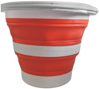 Linden Berg Seau, pliable, rond, 10 litres, orange/blanc