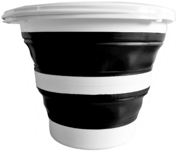 Linden Berg Seau, pliable, rond, 10 litres, bleu/blanc
